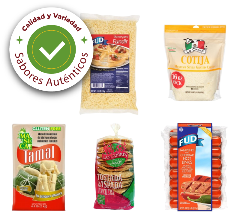 Alimentos frescos y auténticos para platillos tradicionales